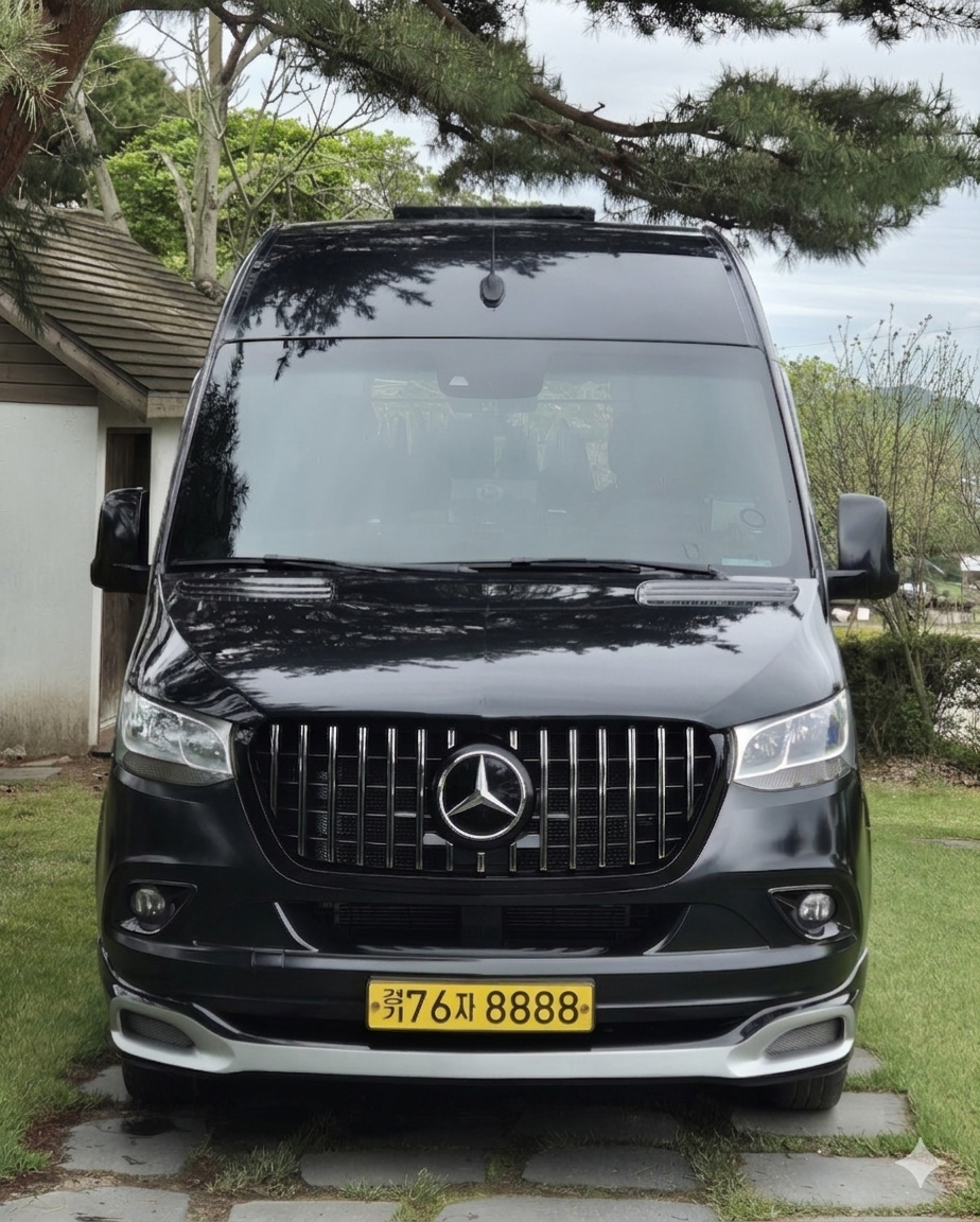 인천공항 픽업용 블랙 벤츠 스프린터 16인승 리무진 의전 차량